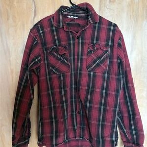 3sixteen Red and Black Textured Shirt